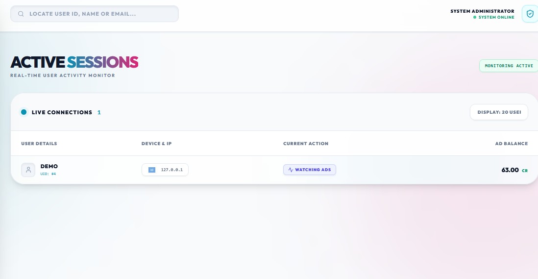 Live Users Tracking
