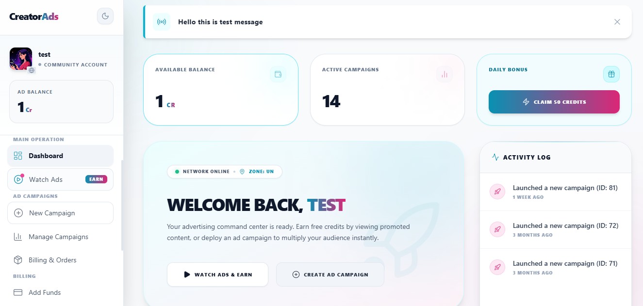 User Dashboard