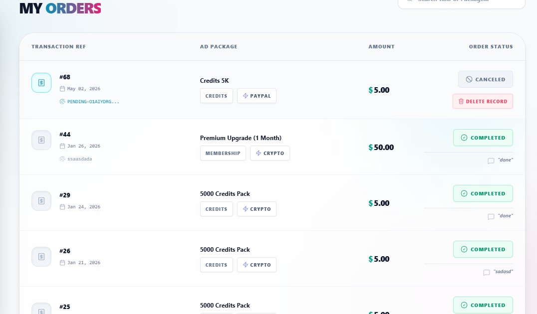 Order History