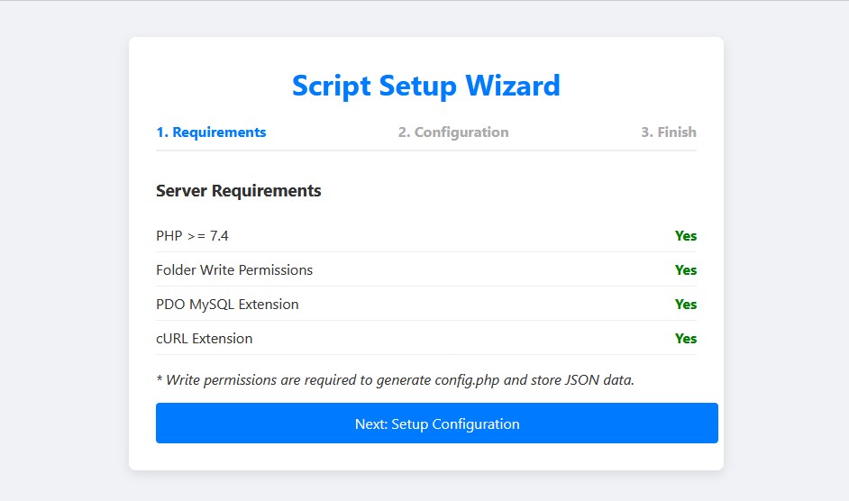 ShortLink Server Requirements Check