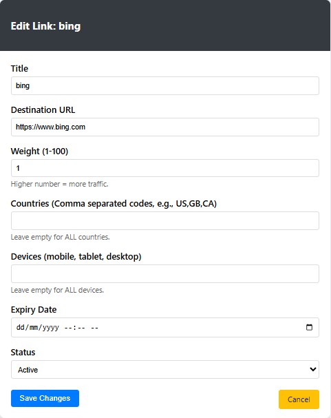 Advanced Link Target and Rules Configuration