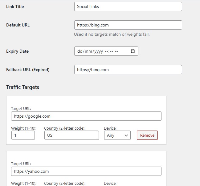 Link Management Interface