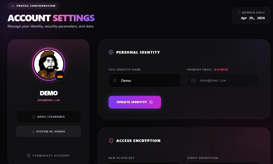 User Profile Settings