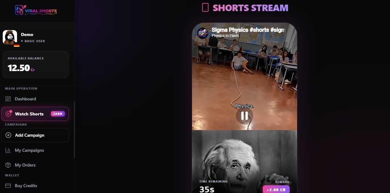 Watch Shorts Player